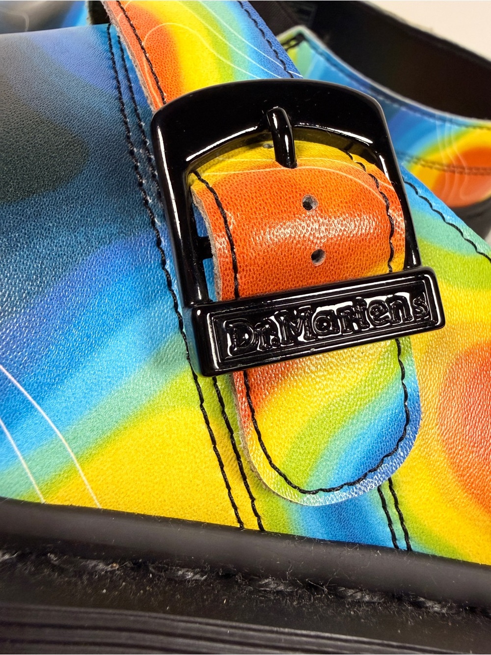 Dr Martens Isham Thermal Map Genix Nappa Leather Slingback Chunky Mule 11, NWOT - Picture 3 of 16